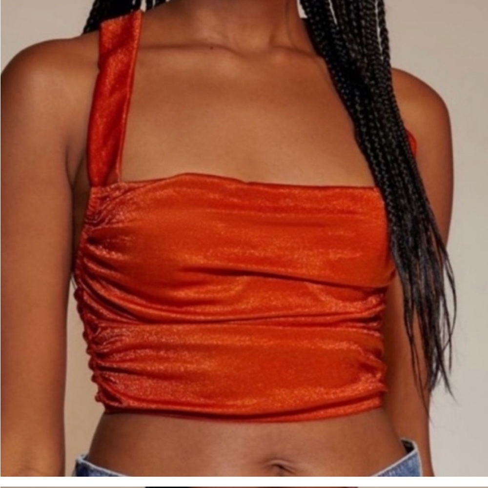 Urban Outfitters Out From Under Ella Shine Ruched Bustier Burnt Orange